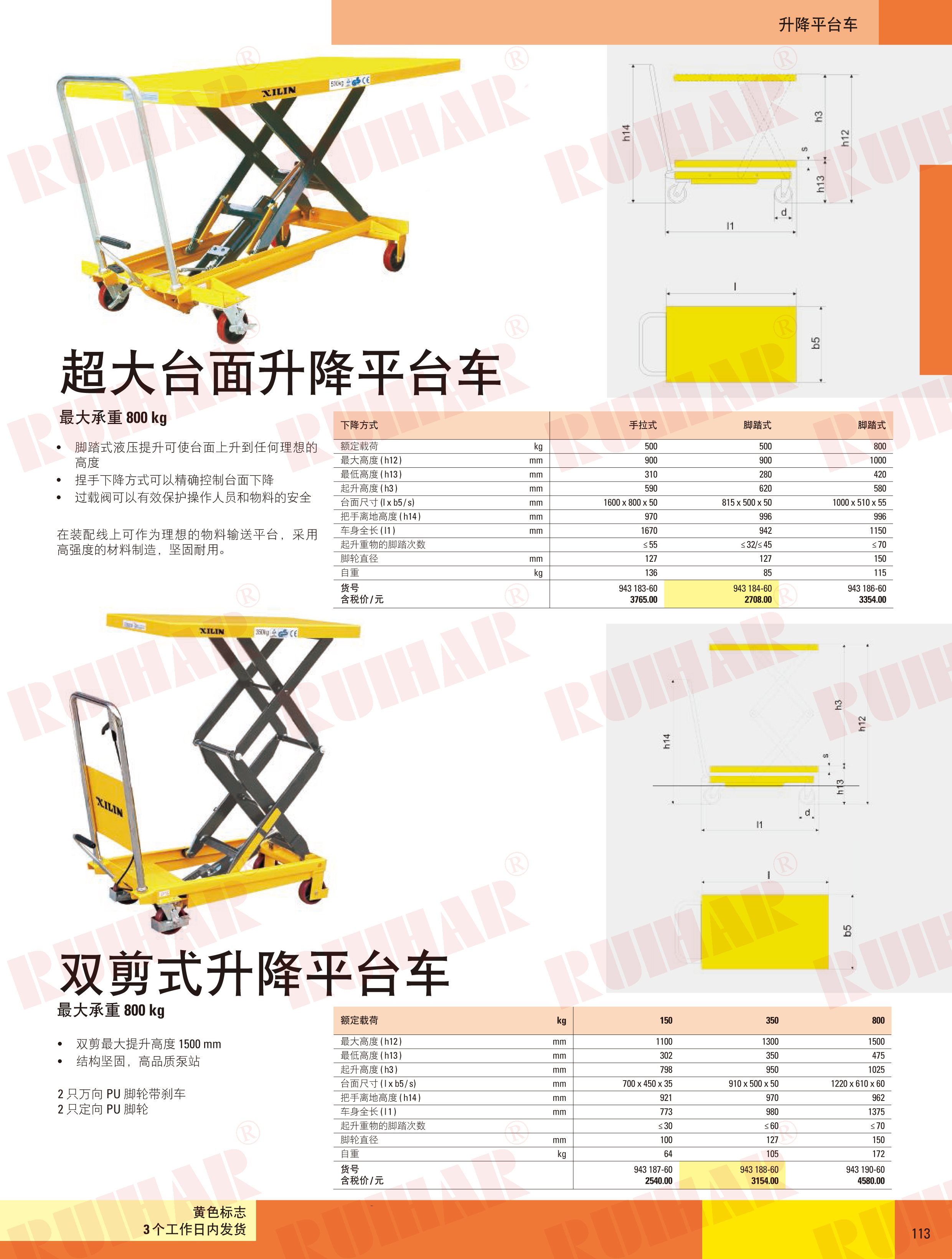 超大臺(tái)面升降平臺(tái)車(chē)