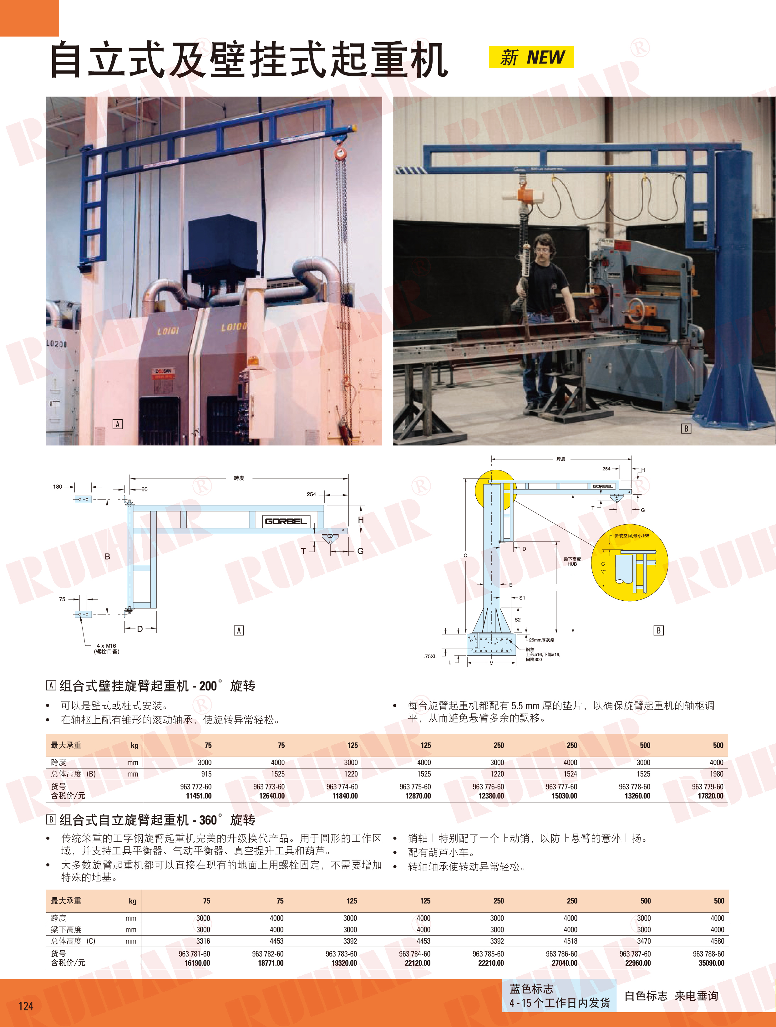 組合式壁掛旋臂起重機