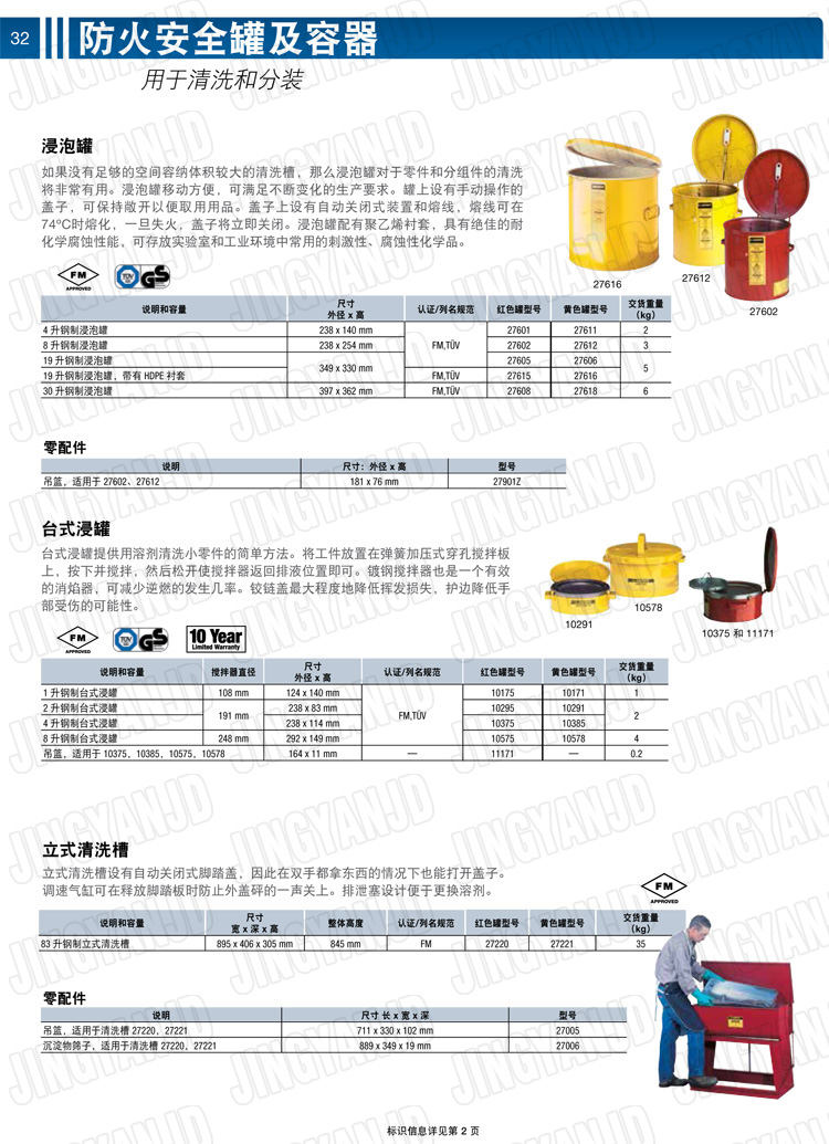 美國杰斯瑞特，justrite，臺式浸泡罐，立式清洗槽，清洗罐