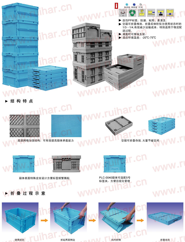 折疊式周轉(zhuǎn)箱,PLC-0040,530x366x271,02408